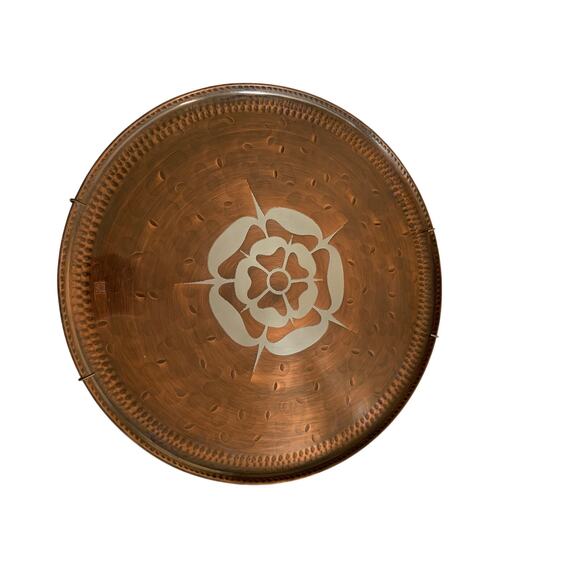 Handmade Salver Serving Flat Tray Platter Copper Made In Britain - Picture 1 of 5